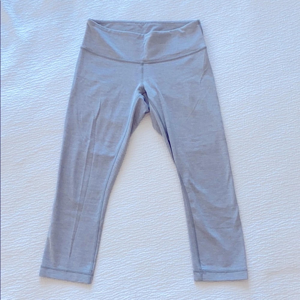 Light Gray Lululemon Cropped Leggings